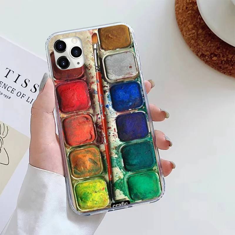 

Набор акварельных красок, чехол для телефона с палитрой красок для iPhone 13 12 Pro Max X XS MAX 6s 78 Plus, чехол-бампер для SE 2020, чехол Funda Shell iphone 6 6s