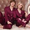 Silk Couple Pajama Set: Spring & Autumn, Long Sleeve, Plus Size, Casual Homewear for Men & Women