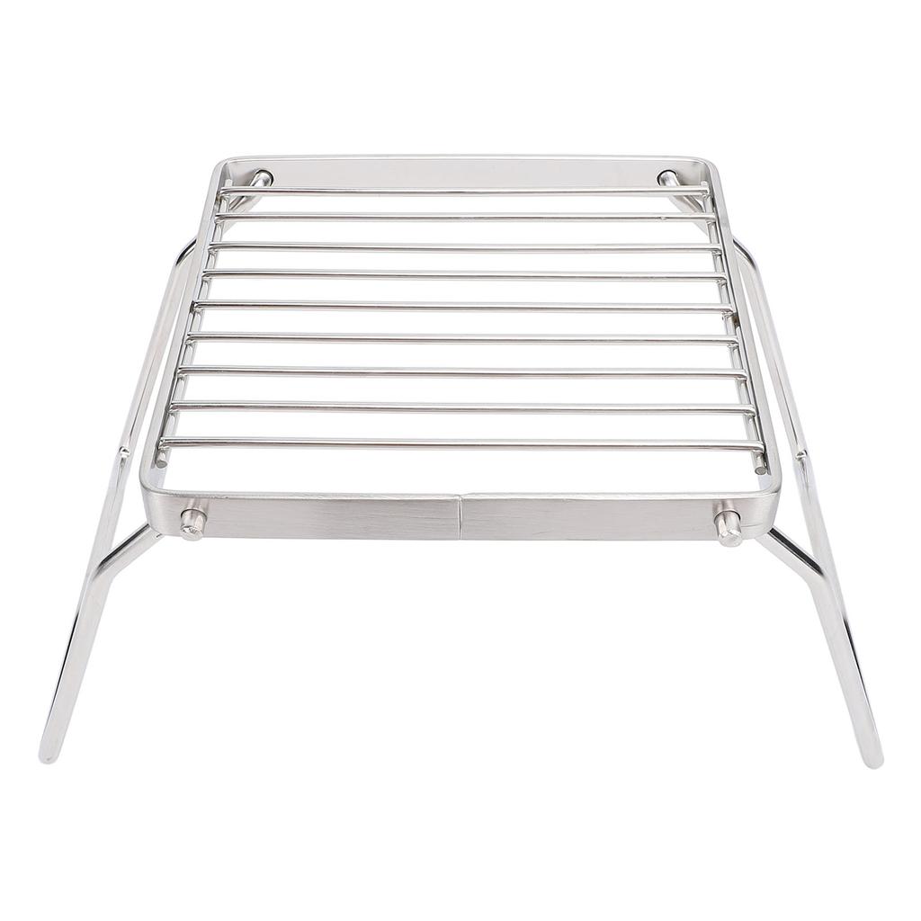 Camp Grill with Foldable Legs Stainless Steel Portable Camping Stove Grill Rack Campfire Stand for