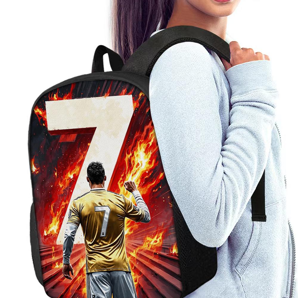 3PCS CR7 Soccer Star Pattern Backpack Set – Large-Capacity Casual Backpack with Matching Clutch & Tote Bag, Perfect for Daily