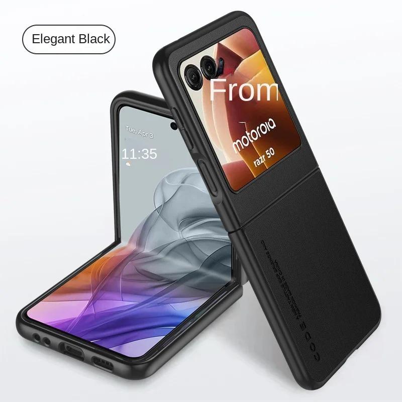 Luxury Premium Leather Cover for Motorola Razr 50 Ultra Moto Razr 50 50 Ultra 2024 Razr40 2023 Shockproof Hard Plastic Phone Case