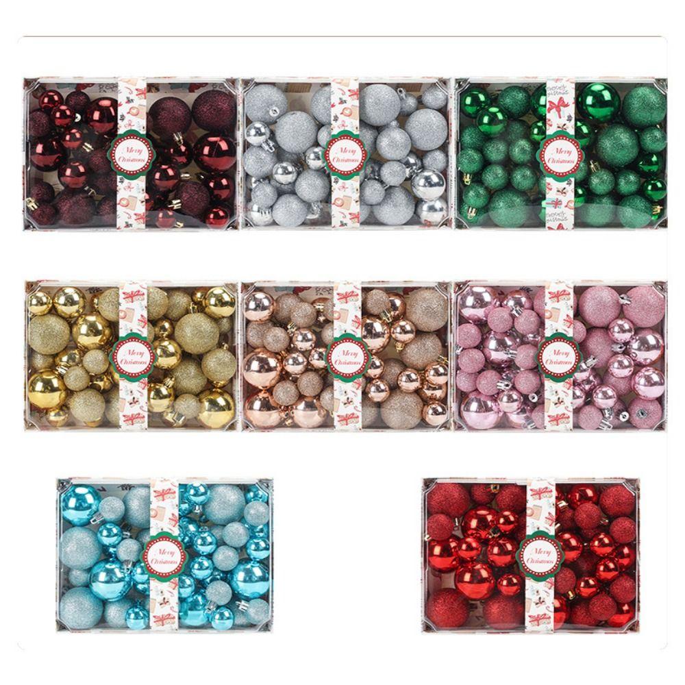 42Pcs 3/4/5cm Christmas Balls Set Creative Xmas Tree Pendants  Happy New Year Decoration