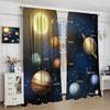 Outer Space Curtains for Kids Bedroom,Solar System Window Treatments Galaxy Knowledge Universe Planets Educational Window Drapes