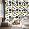 Roses, peonies and leaves wallpaper for living room and bedroom 50x1000