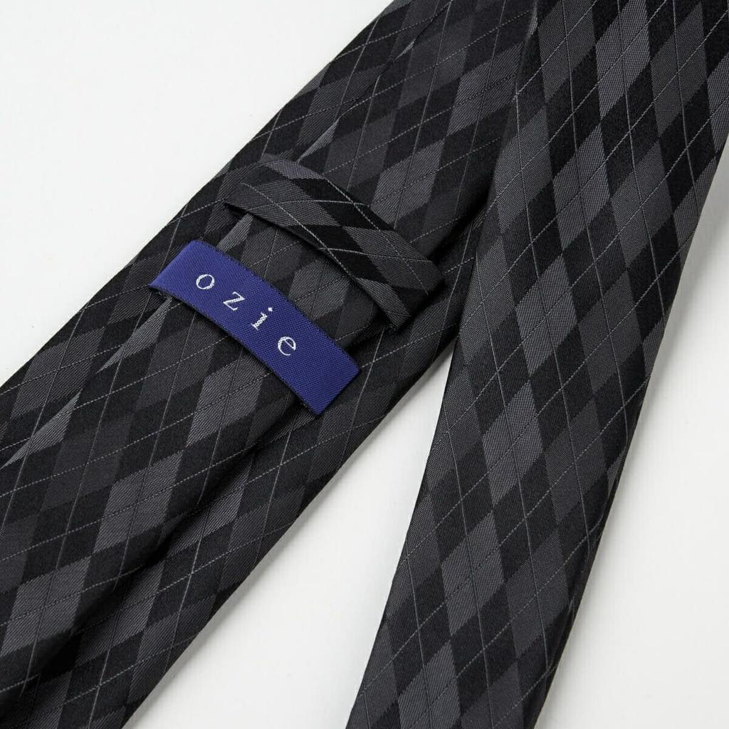 [Ogier] Men's 100% Silk Jacquard Tie, Regular Tie, Argyle Pattern, Gift, Business, Stylish, 8cm Width