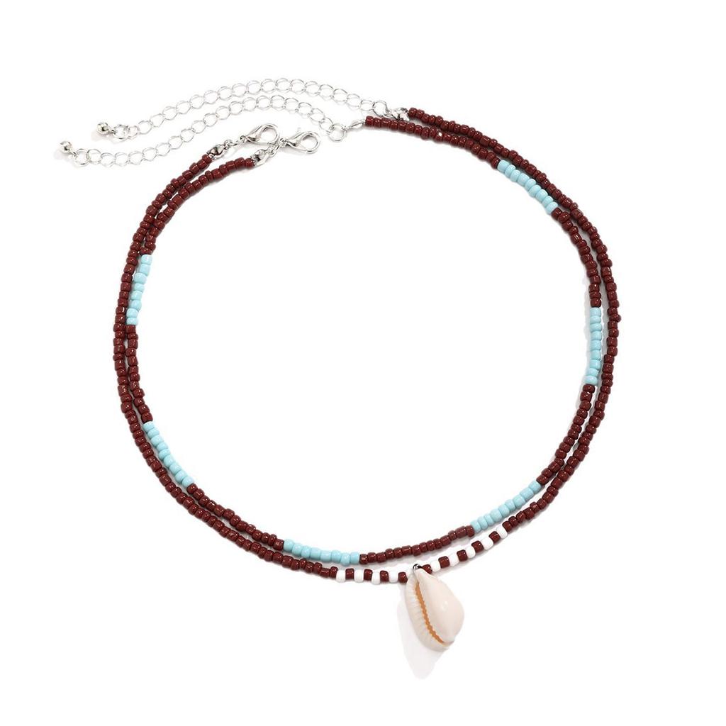 Stylish Beaded Necklace Shell Charm Necklace Neck Accessory Collarbone Necklace Beads Texture Suitable for Everyday