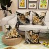 Schwarz und Gold Rose Schmetterling Luxus Kissenbezug Schlafzimmer Wohnzimmer Sofa Heimdekor Polyester Kissenbezug mit Reißverschluss