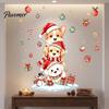 Watercolor Puppy Wall Stickers Christmas Decals, Stacked Dogs Stickers, Self‑Adhesive PVC Xmas Holiday Party Decorations for Bedroom Living