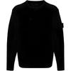 Solid Color Logo Crew Neck Long Sleeve Sweater Men Sweater Black 8015539FA-V0029