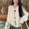 Arctic Velvet Washing Water, Korean Color Button-knitted Cardigan Women's Autumn New Versatile Sweater Jacket