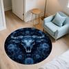 Cow Skull pattern round rug,Carpet Rug for Living Room Bedroom Sofa Playroom Decor,Non-slip Floor Mat,Holiday Gifts and Birthday Gifts