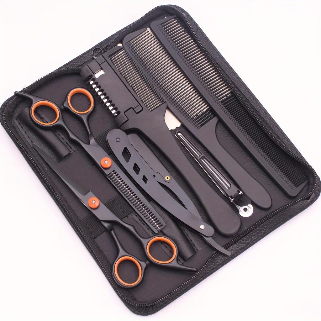 Professional Hairdressing Scissors Set: Flat & Thinning Scissors for Home Haircuts