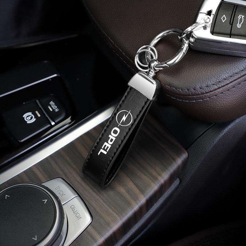 Car Key Chain Rings Leather Emblem Keychain Auto Keyring For Opel Astra Insignia Vivaro Corsa Mokka Zafira Vectra OPC