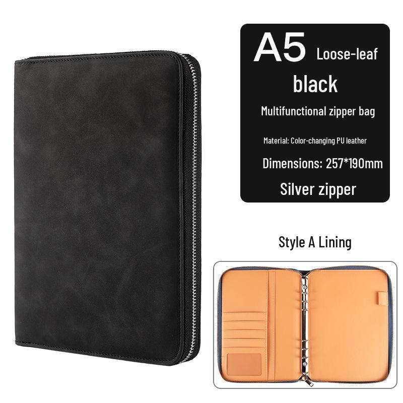 Custom Business Notebook with Zipper Bag - Multifunctional A6/B5 Notepad & Manager Folder