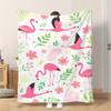 Fflannel Blanket 1pc Flamingos with Flowers Pattern Soft Comfortable and Warm This Nap Blanket/sofa Blanket Is Suitable for All Se