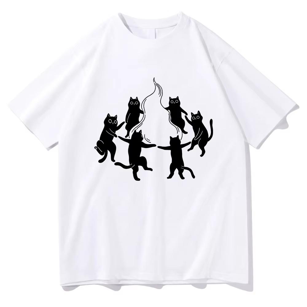 Cute Whimsical Cat T Shirt Kawaii Humor Cat Fashion Unisexunisex Clothing Cotton Graphic T Shirts Vintage Clothes For Days Gifts