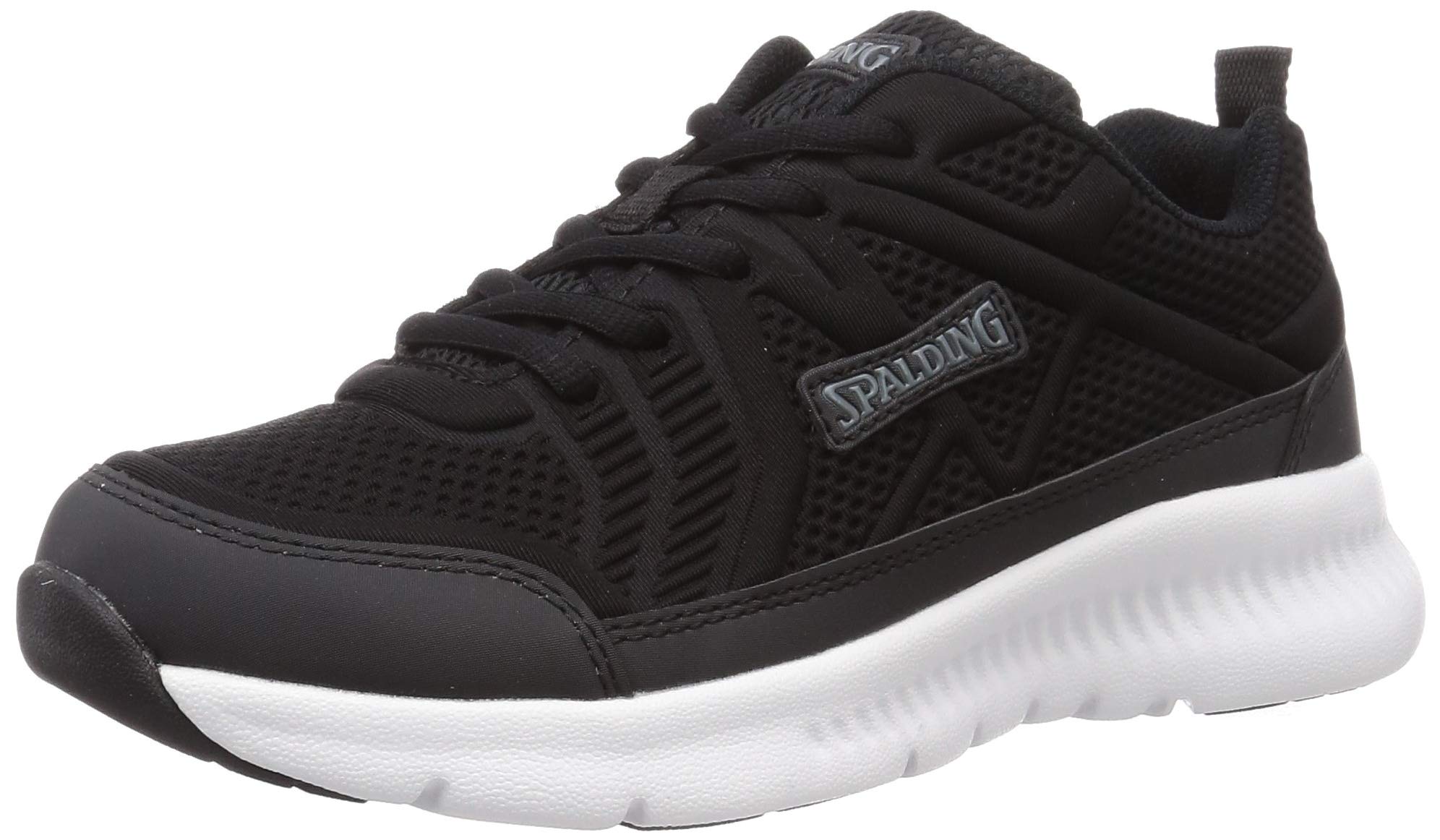 

Spalding JIN 3720 Walking Shoes, Wide, Lightweight, Men s 6E, Women s 5E, Black, Size 22.5 cm