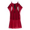 Women Plus Size Cold Shoulder Butterfly Sleeve  Halloween Gothic Dress