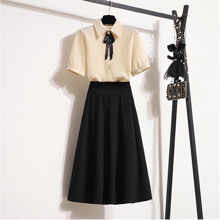 2026 Spring/Autumn Women's Korean Style Suit: Elegant Shirt & Skirt Two-Piece Set
