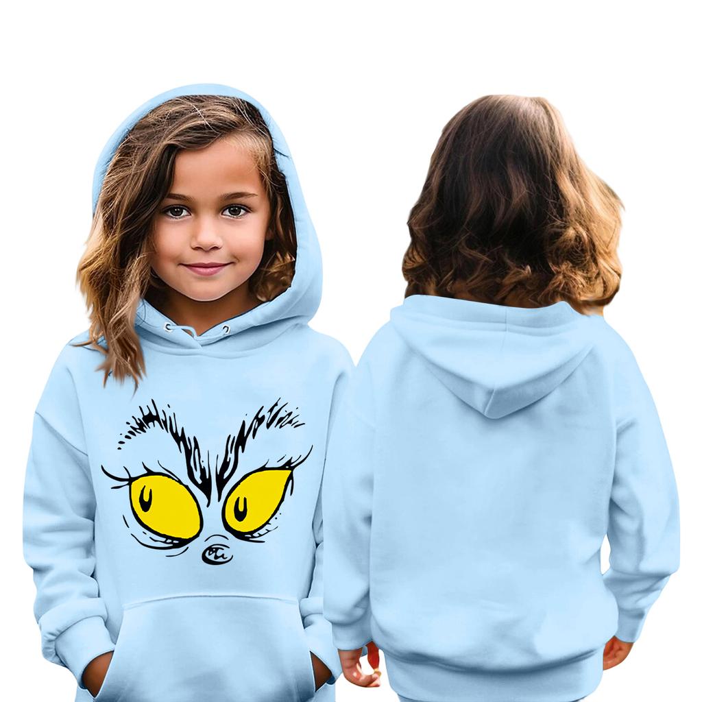 Різдвяний дитячий світшот з довгим рукавом, легкий повсякденний худі, вільний зручний дитячий світшот