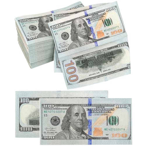 Iconikal Disposable Dinner Paper Party Napkins, 75 Count, $100 Bill Design - Fun Benjamin-Themed Cocktail Napkins for Birthday Parties, Casinos, Offic