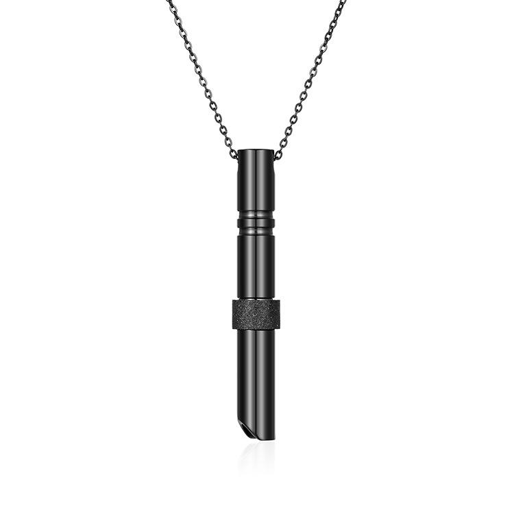 

Трансграничная горячая распродажа нержавеющая сталь цилиндрический свисток матовое кольцо кулон модное новое ожерелье мужские и женские ювелирные изделия оптом