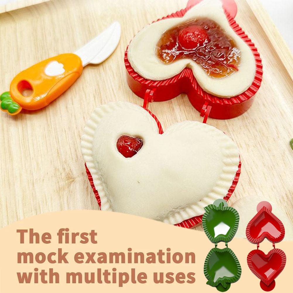 Pocket Pie ABS Fall Hand Pie Molds Heart Apples Mini Press Christmas Pie Mould Heart Tools Dough Mold N7Q2