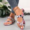Mode Damen Print Clie Toe Slipper Flats Strandsandalen Sommermode Neue Flip Flops Bew Marke Lässige Kleider-Slides Zapatos Mujer