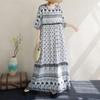 Short Sleeve Plus Size Cotton Vintage Floral New In Dresses for Women Casual Loose Long Summer Dress