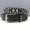 Gothic Star Rivet Cowhide Leather Belt - Western Y2K Style