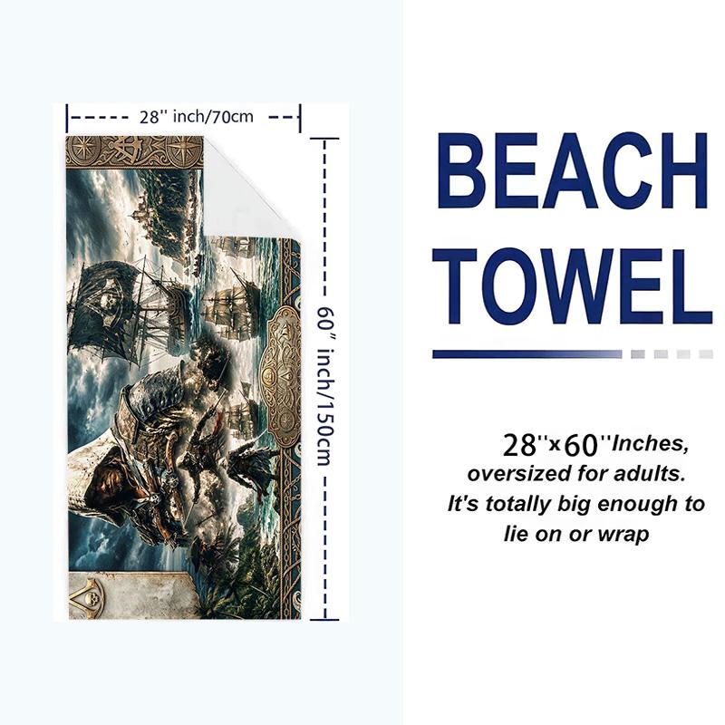 Class Game Print Beach Towel, Large Soft Quick Dry Towel for Beach Camping Swimming