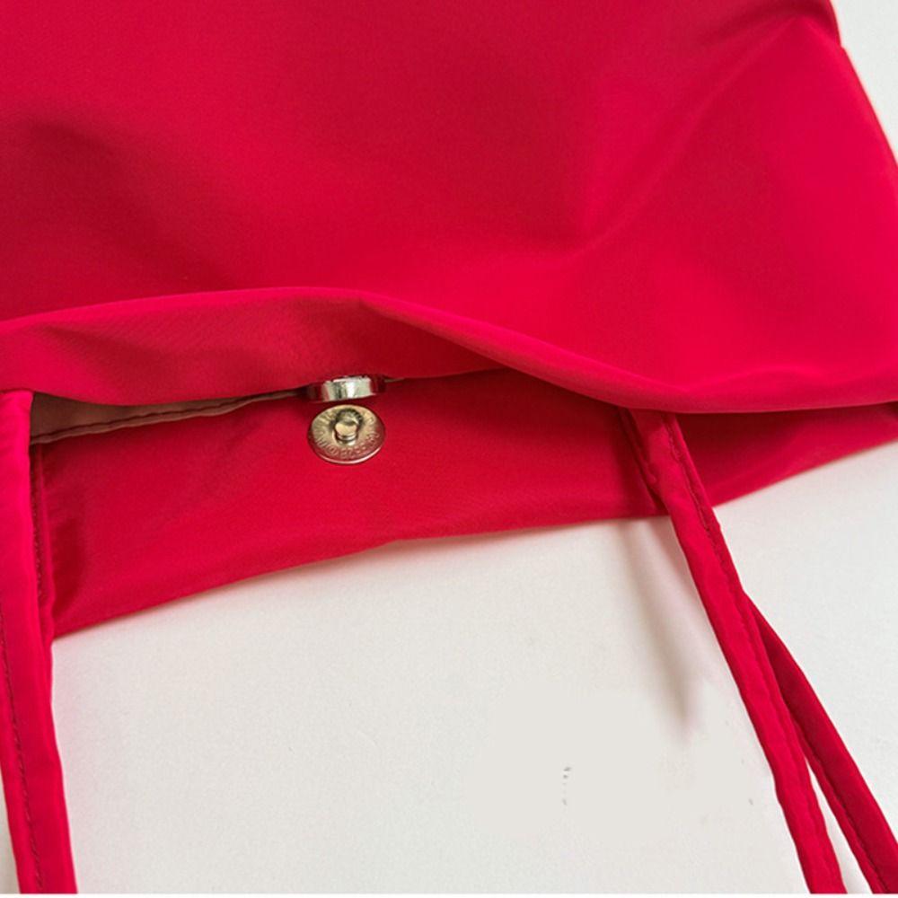 Lightweight Nylon Bucket Bag Korean Style Women Handbag Sweet Underarm Bag Travel