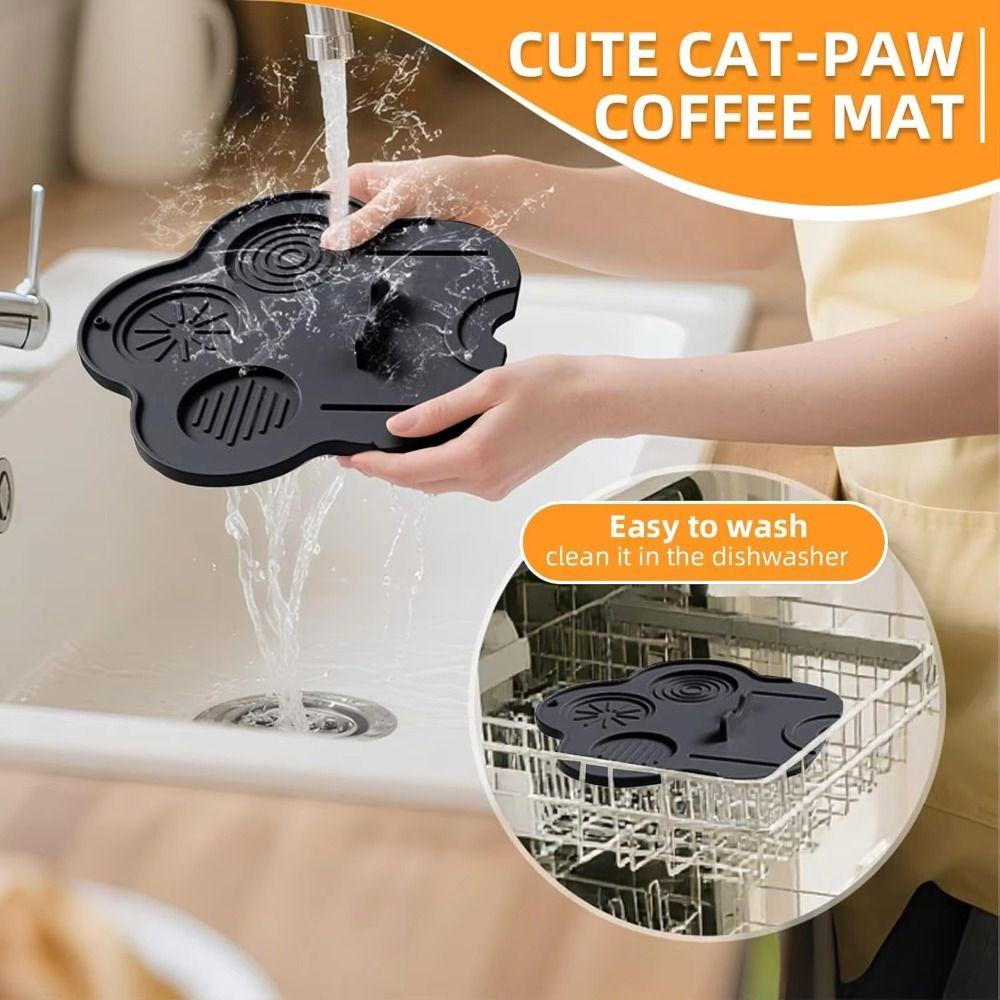 Silicone Material Espresso Tamping Pad Non-Slip Powder Hammer Holder  Cafe Barista