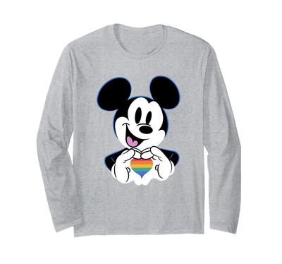 Mickey And Friends Heart Shaped Hands Rainbow Long-Sleeve T-Shirt