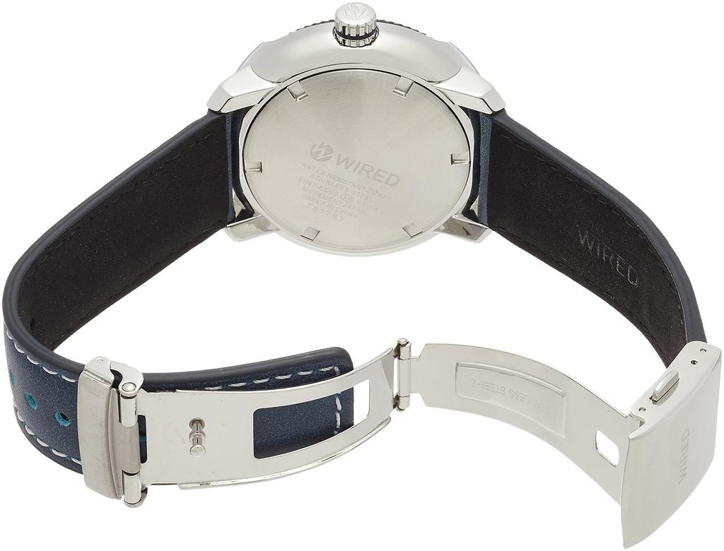 Seiko Watch WIRED SOLIDITY AGAT418 Men's Watch with Rotating Bezel and Simple Compass, Blue