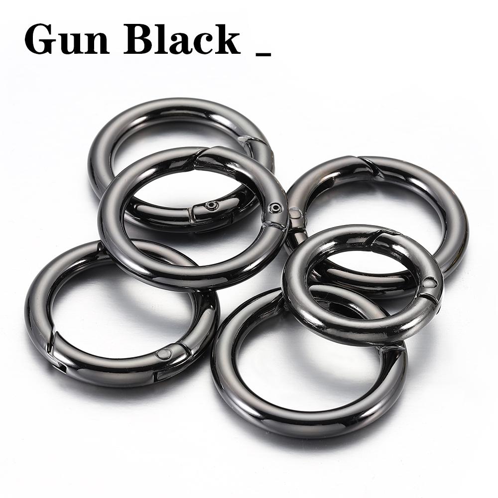10pcs/5pcs Openable Metal Spring Clasp Ring Round Carabiner Keychain Clip Hook Buckle Bag Chain Connector for Jewelry Making DIY