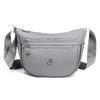 Lightweight Nylon Half Moon Sling Bag with Dual Zipper Pockets Casual Crossbody Waist Pack for Daily Travel