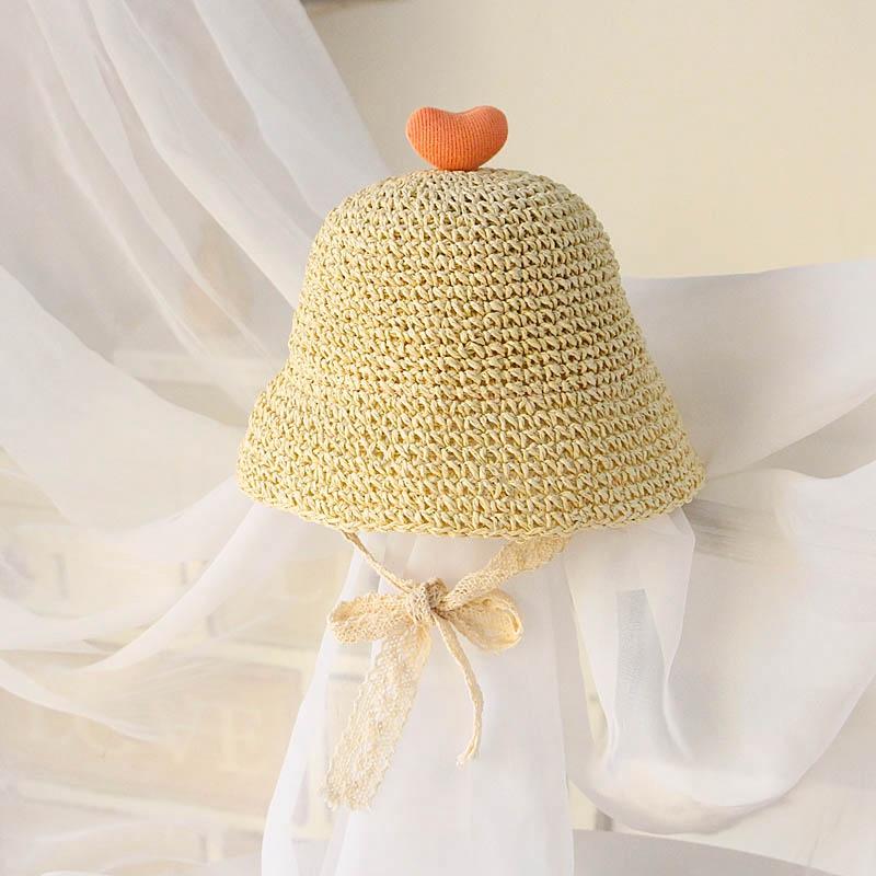 

Детская шляпа Соломенная шляпа Шляпа для девочек Летняя дышащая шляпа от солнца Пляжная кепка Шляпа для отдыха на море for 2-6 Years бежевый