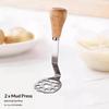 Wooden Handle Stainless Steel Potato Masher Vegetable Fruit Crusher Baby Food Making Kitchen Utensil 3