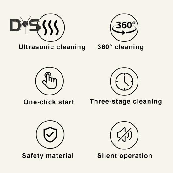 Ultrasonic Jewelry Ring Cleaner 650ml Large Capacity Ultrasonic Cleaning Machine 3 Time Modes Professional Ultrasonic Cleaner