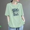 Cotton Short-sleeved T-shirt Women's Summer Loose Large Size All-match Western Casual Printed Top Trend