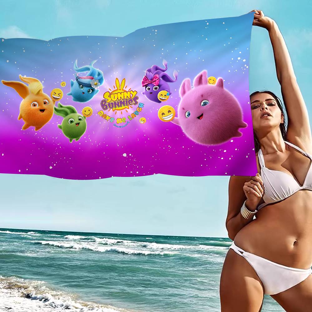 Sunny B-bunnies Anime Beach Swimming Towel Soft Absorbent Washcloth Children's Gifts For Kids Travel Camping Gym