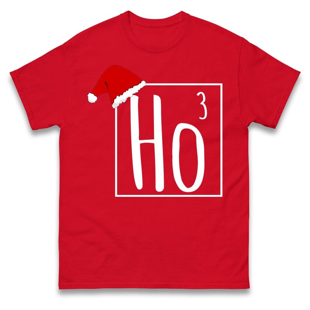 Ho Ho Ho Christmas T Shirt Christmas Festive Tee Top Santa Cap Ho Ho Ho Gift Tee S