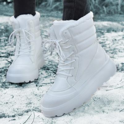 Botas de Nieve Antideslizantes para Mujer Botines de Invierno Gruesos de Felpa Mujer Plataforma Mantener Caliente Zapatos Acolchados de Algodón
