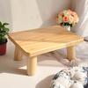 Japanese Burnt Paulownia Minimalist Tatami Stand Solid Wood Bay Window Desk Handcrafted Window-Side Table