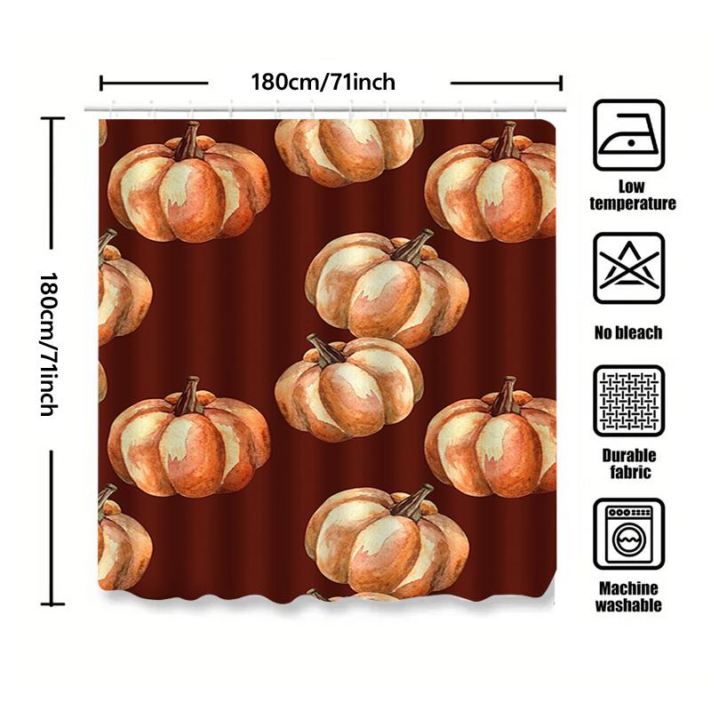 Tuniu Watercolor Pumpkins Shower Curtain Cute Fall Bathroom Decor Halloween Gift Idea