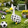 1 Set Fußball-Porzellan-Gans Kostüme Fußball-Gans Outfit Und Schleife Partykostüm für 23-Zoll-Gans-Statue Outdoor Gartenhof Dekoration