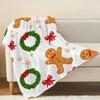 Gingerbread Man Flannel Throw Blanket | Soft Warm Christmas Blanket, Machine Washable, Cozy for Home, Office Nap, Winter Use