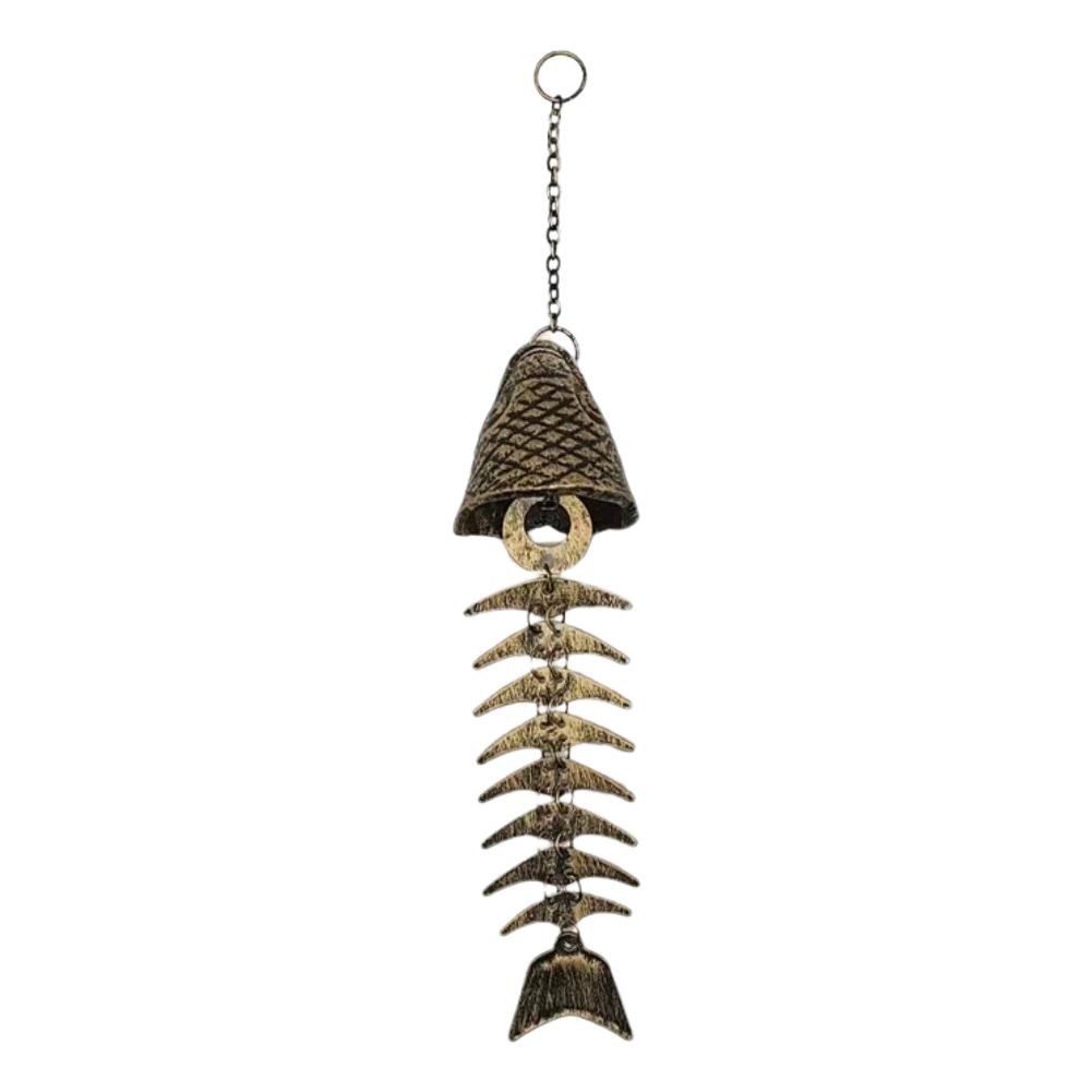 

Vintage Fish Skeleton Windchime Cast Iron Fish Bone Metal Wind Chimes For Outdoor Garden Decor Melody For Home, Yard, Porch