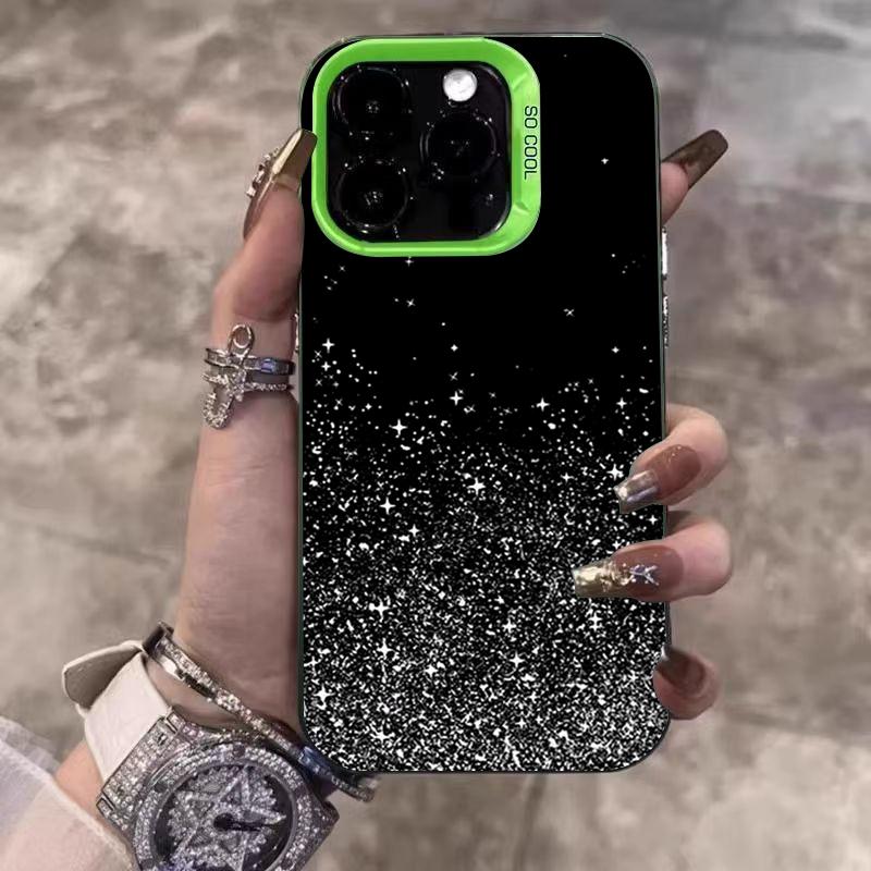 Dark Background Floral Pattern Electroplate IMD Phone Case For iPhone 16 15 14 13 12 11 Pro Max 16E 7 8 Plus X XS XR SE Cover